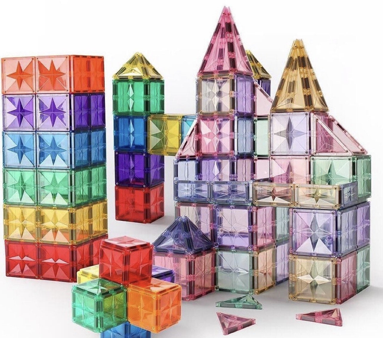 MNTL Magnetic Tiles 120 Piece Set Classic or Pastel sets